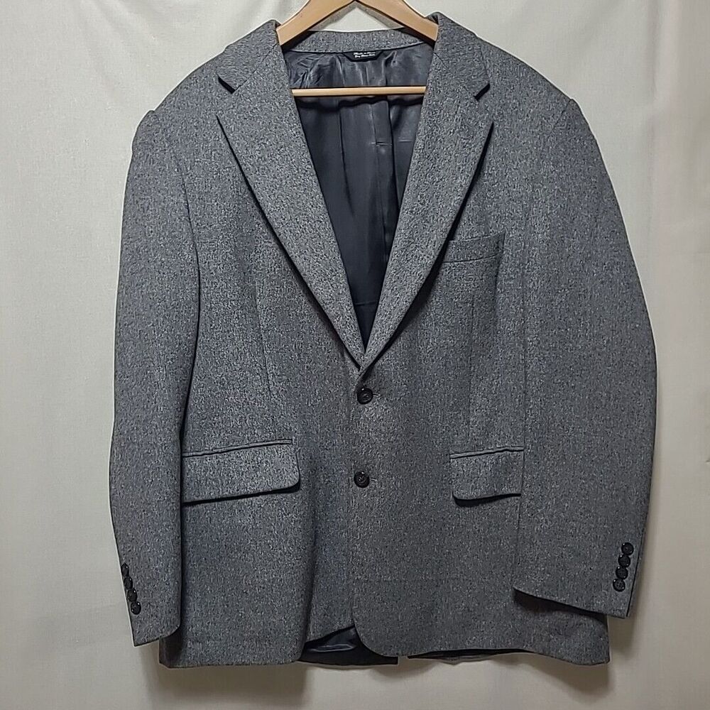 Bert Pulitzer Camel Hair Blazer Sport Coat Mens 46R Grey 2 Button Soft EUC